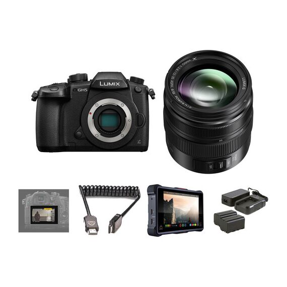 Panasonic Lumix DC-GH5 Mirrorless Micro Four Thirds Digital Camera with 12-35mm Lens and Pro HDR Kit