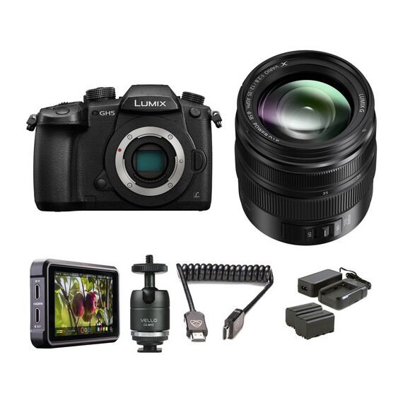 Panasonic Lumix DC-GH5 Mirrorless Micro Four Thirds Digital Camera with 12-35mm Lens and Ninja V Kit