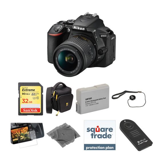 Nikon D5600 DSLR Camera with 18-55mm Lens Deluxe Kit