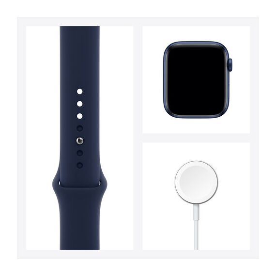 Apple Watch Series 6 (GPS, 44mm, Blue Aluminum, Deep Navy Sport Band)