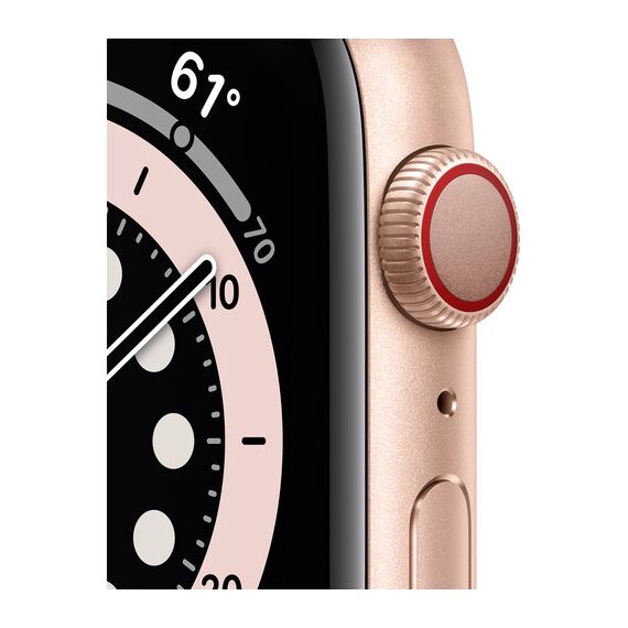 Apple Watch Series 6 (GPS + Cellular, 44mm, Gold Aluminum, Pink Sand Sport Band)