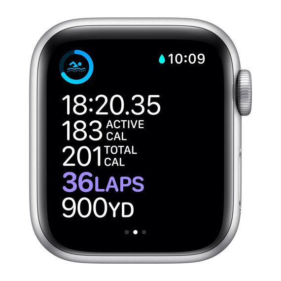 Apple Watch Series 6 (GPS + Cellular, 40mm, Silver Stainless Steel, White Sport Band), 2 image