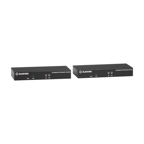 Black Box  KVM Extender over Fiber Bundle - 4K30, Single-Head, DisplayPort, USB 2.0 Hub, Serial, Audio, Local Video