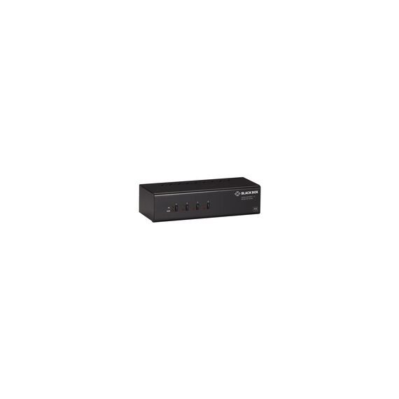 Black Box KVM Switch - 4-Port, Dual-Monitor, DisplayPort 1.2, 4K 60Hz, USB 3.0 Hub, Audio