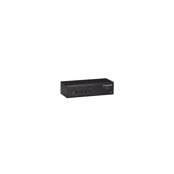Black Box KVM Switch - 4-Port, Dual-Monitor, Mixed DisplayPort 1.2 and HDMI 2.0, 4K 60Hz, USB 3.1 Hub, Audio