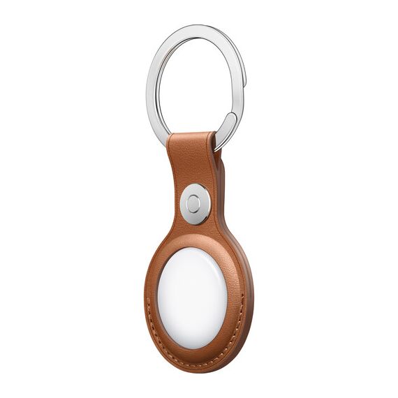 Apple AirTag Leather Key Ring (Saddle Brown), 3 image