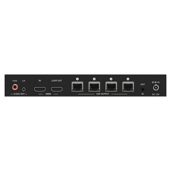 Monoprice Blackbird 4K HDMI 2.0 1x4 Splitter Extender --Complete Solution Kit-- 18Gbps_ HDR_ 4K@60Hz_ YCbCr 4:4:4_ HDCP 2.2_ Cat6/6a/7 with IR_ Loop Out_ EDID_ POC with 4 Receivers_ 60m_ 197ft, 3 image