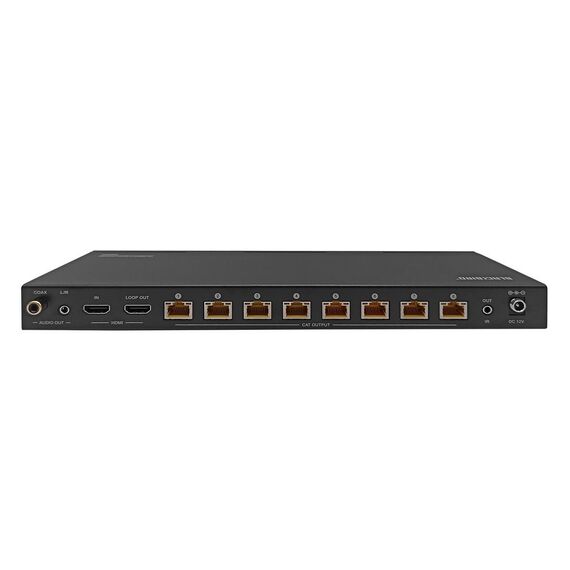 Monoprice Blackbird 4K HDMI 2.0 1x8 Splitter Extender Complete Solution Kit-- 18Gbps_ HDR_ 4K60Hz_ YCbCr 4:4:4_ HDCP 2.2_ Cat6/6a/7 with IR_ Loop Out EDID_ POC with 8 Receivers_ 60m, 4 image