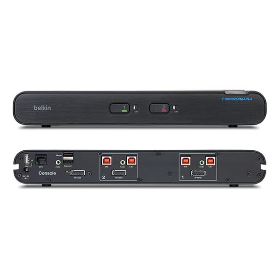 Belkin 2-Port Single Head DP/HDMI to DP/HDMI Video Secure Desktop KVM Switch PP4.0, 2 image