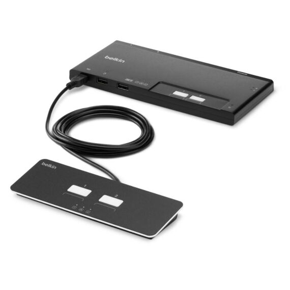 Belkin 2-Port Dual Head Modular Secure KVM Switch Base Unit PP4.0 W/Remote