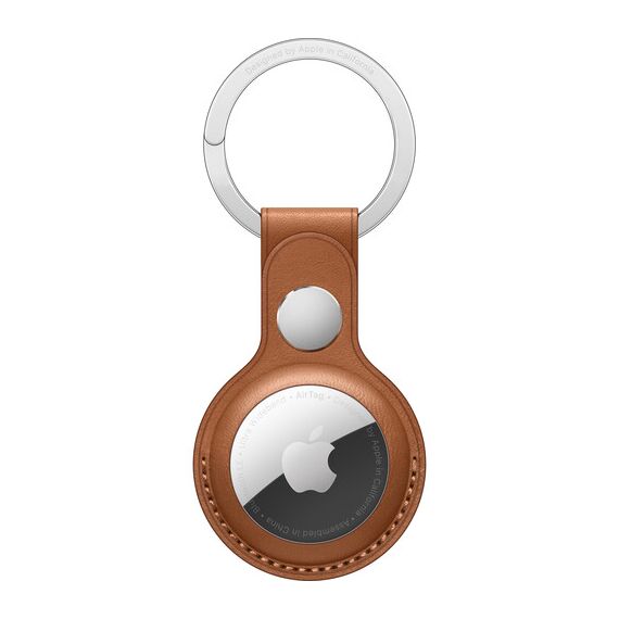 Apple AirTag Leather Key Ring (Saddle Brown)
