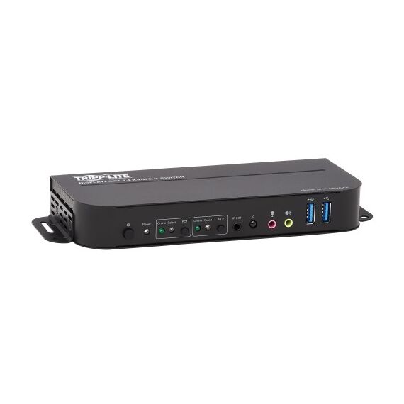 Tripp Lite 2-Port DisplayPort/USB KVM Switch 4K 60 Hz, HDR, HDCP 2.2, IR, DP 1.4, USB Sharing, USB 3.0 Cables