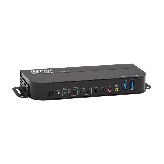 Tripp Lite 2-Port HDMI/USB KVM Switch 4K 60 Hz, HDR, HDCP 2.2, IR, USB Sharing, USB 3.0 Cables