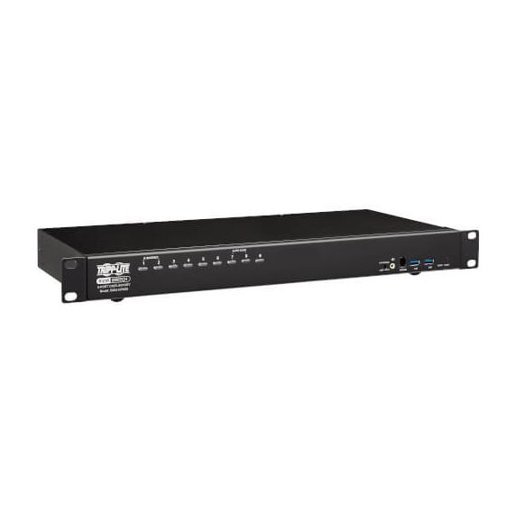 Tripp Lite 8-Port DisplayPort/USB KVM Switch with Audio/Video and USB Peripheral Sharing, 4K 60 Hz, 1U Rack-Mount