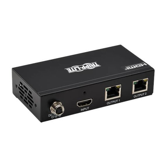 Tripp Lite 2-Port HDMI over Cat6 Splitter - 4K 60 Hz, HDR, 4:4:4, PoC, HDCP 2.2, 230 ft. (70.1 m), TAA, 2 image