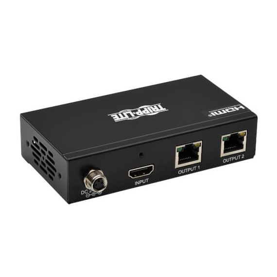 Tripp Lite 2-Port HDMI over Cat6 Extender Kit, Splitter/2x Pigtail Receivers - 4K 60 Hz, HDR, 4:4:4, PoC, 230 ft. (70.1 m), TAA, 3 image