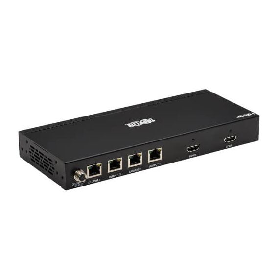 Tripp Lite 4-Port HDMI over Cat6 Splitter - 4K 60 Hz, HDR, 4:4:4, PoC, HDCP 2.2, 230 ft. (70.1 m), TAA, 2 image