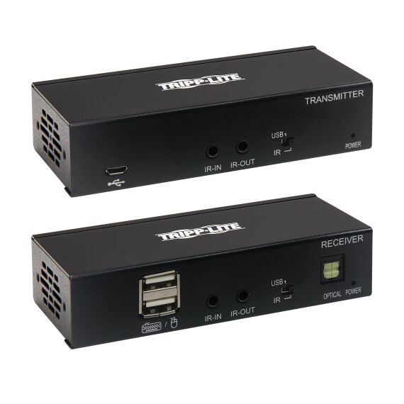 Tripp Lite DisplayPort over Cat6 Extender Kit, KVM Support, USB, 4K, DP1.2a, PoC, HDCP 2.2, 230 ft. (70 m), TAA