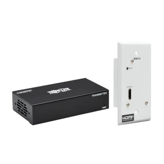 Tripp Lite DisplayPort to HDMI over Cat6 Extender Kit, Box Transmitter/Wall Plate Receiver, 4K 60 Hz, 4:4:4, PoC, HDCP 2.2, 230 ft. (70.1 m), TAA