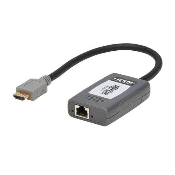Tripp Lite 1-Port HDMI over Cat6 Receiver, Pigtail - 4K 60 Hz, HDR, 4:4:4, PoC, HDCP 2.2, 230 ft. (70.1 m), TAA, 3 image