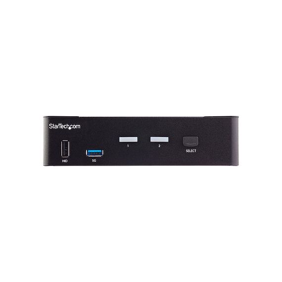 Startech 2 Port HDMI KVM Switch with 2 Port USB 3.0 Hub 5Gbps - Hotkey/Push Button - Ultra HD 4K 60Hz HDR10 HDMI 2.0 (3840x2160) - HDCP 2.2 - EDID, HDCP Emulation - Front Facing USB 3.0 Port - 4x USB HID - 2 or 7.1ch Audio - OS Independent - 2 Year Warr, 2 image