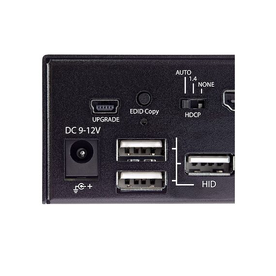 Startech 2 Port HDMI KVM Switch with 2 Port USB 3.0 Hub 5Gbps - Hotkey/Push Button - Ultra HD 4K 60Hz HDR10 HDMI 2.0 (3840x2160) - HDCP 2.2 - EDID, HDCP Emulation - Front Facing USB 3.0 Port - 4x USB HID - 2 or 7.1ch Audio - OS Independent - 2 Year Warr, 4 image