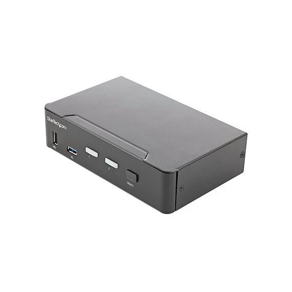 Startech 2 Port HDMI KVM Switch with 2 Port USB 3.0 Hub 5Gbps - Hotkey/Push Button - Ultra HD 4K 60Hz HDR10 HDMI 2.0 (3840x2160) - HDCP 2.2 - EDID, HDCP Emulation - Front Facing USB 3.0 Port - 4x USB HID - 2 or 7.1ch Audio - OS Independent - 2 Year Warr
