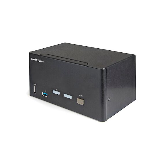 Startech 2 Port Triple Monitor DisplayPort KVM Switch with 2 Port USB 3.0 Hub 5Gbps - Hotkey/push button - UHD 4K 60Hz HDR10 DP 1.2 (3840x2160) - HDCP 2.2 - Front facing USB 3.0 Port, 4x USB HID - 2 or 7.1ch Audio - OS Independent - 2 Year Warranty - TAA