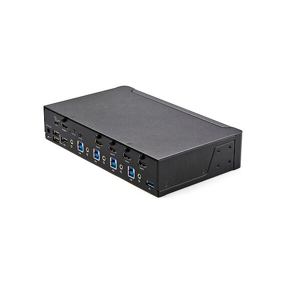 Sartech 4 Port HDMI KVM Switch with 2 Port USB 3.0 Hub 5Gbps - Hotkey/Push Button - Ultra HD 4K 60Hz HDR10 HDMI 2.0 (3840x2160) - HDCP 2.2 - EDID, HDCP Emulation - Front Facing USB 3.0 Port - 4x USB HID - 2 or 7.1ch Audio - OS Independent - 2 Year Warr - , 3 image