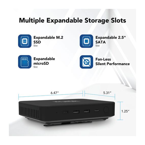 Hyundai Mini PC Desktop Computer (Black), 3 image