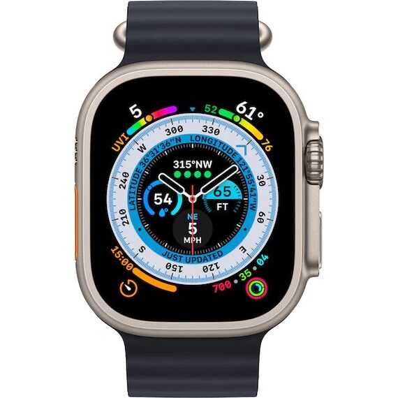 Apple Watch Ultra (GPS + Cellular) 49mm Titanium Case with Midnight Ocean Band - Titanium, 2 image