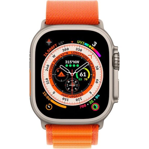 Apple Watch Ultra (GPS + Cellular) 49mm Titanium Case with Orange Alpine Loop - Large - Titanium, 2 image