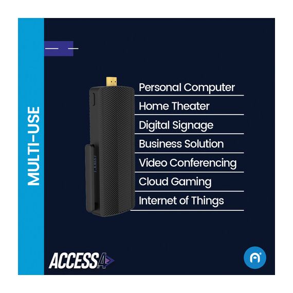 Azulle Access4 Fanless Mini PC Stick Windows 10 Pro Edition with Webcam & Logitech Keyboard Bundle, 2 image