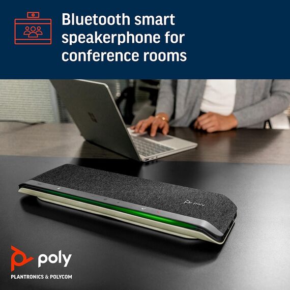 Poly - Sync 60 Smart Speakerphone for Conference Rooms Connect to PC/Mac via Combined USB-A/USB-C Cable, Smartphones via Bluetooth - Works with Teams, Zoom Isporuka odmah, 2 image