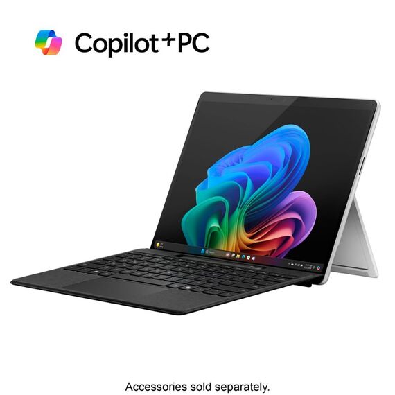Microsoft - Surface Pro - Copilot+ PC - 13” - Snapdragon X Elite 16GB 1TB, Display Type : OLED, Tip procesora: Qualcomm Snapdragon X Elite, RAM: 16GB, Velicina hard diska: 1TB, Color: Platinum, 2 image