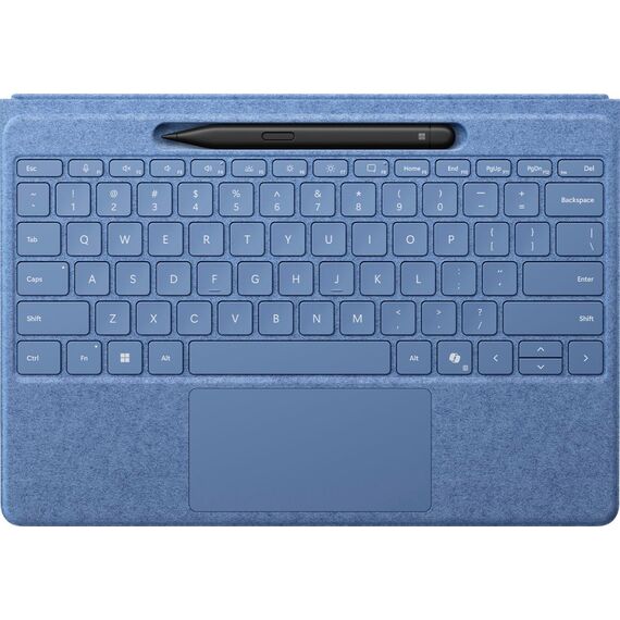 Microsoft Surface Pro Flex Keyboard with Slim Pen Bundle, 2-in-1 Alcantara keyboard for Surface Pro Copilot+ (11th Edition), Pro 9 and 8, Windows 11 Copilot+ PC, Sapphire, Style: Bluetooth, Set: Keyboard with Pen Bundle, Color: Sapphire
