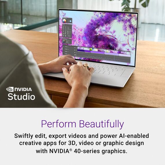 Dell - XPS 14 – 14.5” 3.2K OLED Touch Laptop – Intel Core Ultra 7 – Evo Edition - 32GB Memory – NVIDIA GeForce RTX 4050 - Platinum, 3 image