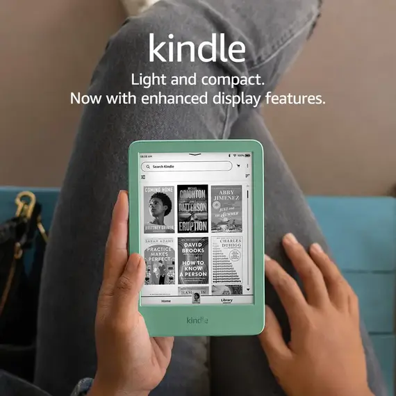 Amazon  Kindle 16 GB  Lightest and most compact Kindle, with adjustable front light, and long battery life  Matcha, 3 image