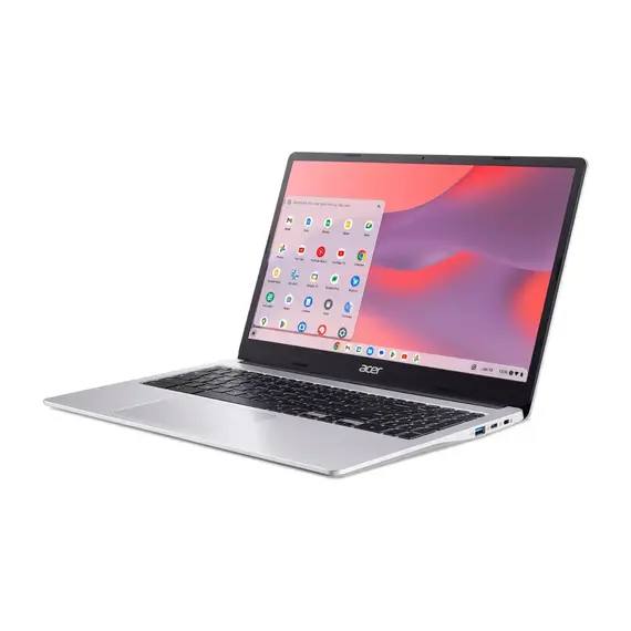 Acer - Chromebook 315 - 15.6" HD Laptop - Intel Pentium N6000 - 4GB LPDDR4X - 128GB eMMC (Protective Sleeve) - Silver, 2 image