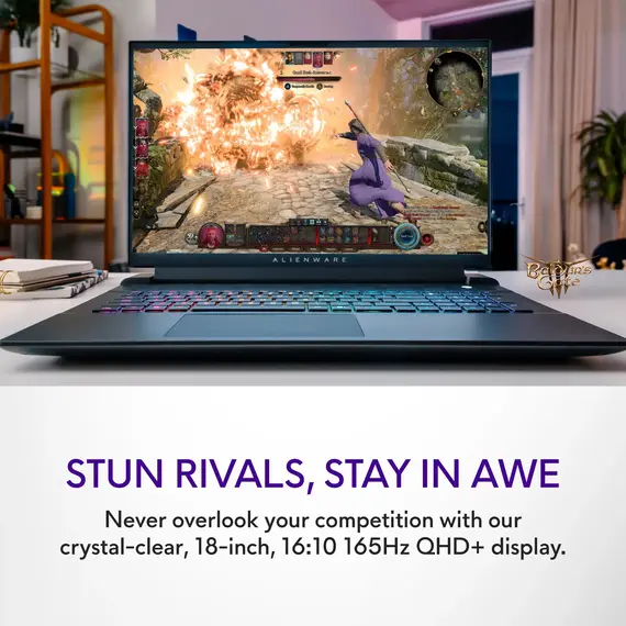 Alienware - m18 R2 18" 165Hz Gaming Laptop QHD - Intel Core 14th Gen i9 with 32GB RAM - NVIDIA GeForce RTX 4070 - 1TB SSD - Dark Metallic Moon, 2 image