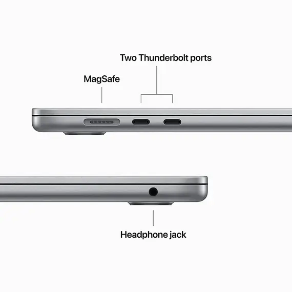 Apple - MacBook Air 15" Laptop - M2 chip Built for Apple Intelligence - 16GB Memory - 1TB SSD - Space Gray, 4 image