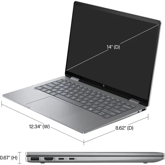 HP - Envy 2-in-1 14" 2K Touch-Screen Laptop - Intel Core Ultra 5 - 16GB Memory - 512GB SSD - Meteor Silver, 5 image
