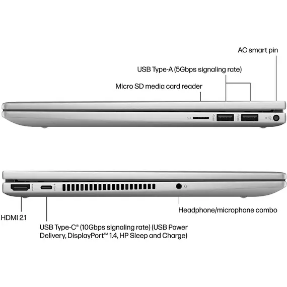 HP - Envy 2-in-1 14" Full HD Touch-Screen Laptop - Intel Core 5 - 8GB Memory - 512GB SSD - Natural Silver, 9 image