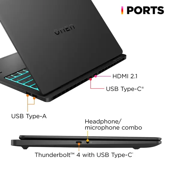 Top ponuda HP OMEN - Transcend 14" 120Hz 3K OLED Gaming Laptop - Intel Core Ultra 7-155H - 16GB Memory - NVIDIA GeForce RTX 4060 - 1TB SSD - Shadow Black, 4 image - LaptopPlaza uvoz i distribucija laptopova, projektora i druge IT opreme