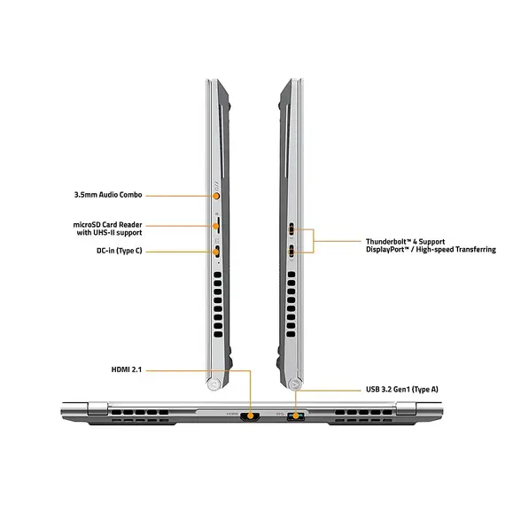 GIGABYTE - AERO 14" OLED QHD Creator Laptop - Intel i7-13700H with 16GB LPDDR5 and 1TB SSD - NVIDIA RTX 4050 - White, 8 image