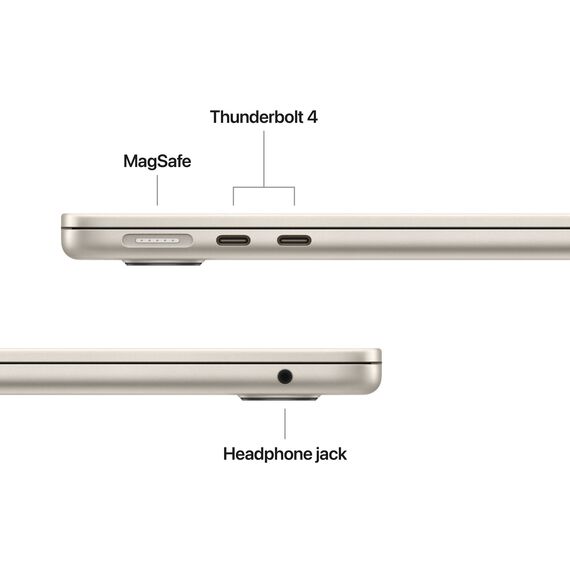 Apple 13" MacBook Air 32GB 1TB (M4, 10-Core GPU | 16-Core Neural Engine, Starlight) Z1CV000RY, Ram: 32GB, Velicina hard diska: 1TB, Display: od 13-13.9 inch, Color: Starlight, Video adapter: 10-Core GPU | 16-Core Neural Engine, 3 image