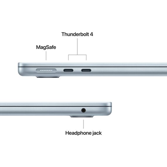 Apple 13" MacBook Air 24GB 2TB (M4, 10-Core GPU | 16-Core Neural Engine, Sky Blue) Z1H7000RV, Ram: 24Gb, Velicina hard diska: 2TB, Display: od 13-13.9 inch, Color: Sky Blue, Video adapter: 10-Core GPU | 16-Core Neural Engine, 3 image