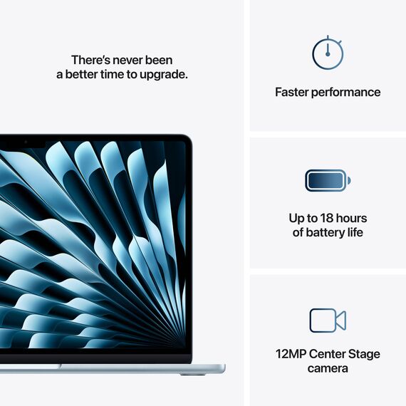 Apple 13" MacBook Air 32GB 1TB (M4, 10-Core GPU | 16-Core Neural Engine, Sky Blue) Z1H7000RY, Ram: 32GB, Velicina hard diska: 1TB, Display: od 13-13.9 inch, Color: Sky Blue, Video adapter: 10-Core GPU | 16-Core Neural Engine, 4 image