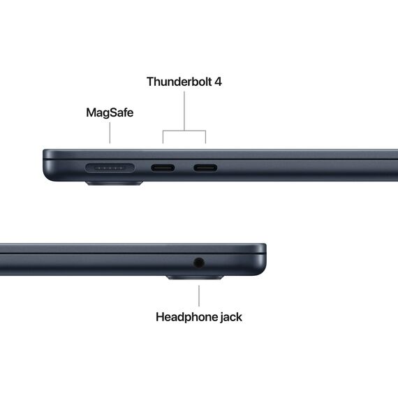 Apple 13" MacBook Air 24GB 2TB (M4, 10-Core GPU | 16-Core Neural Engine, Midnight) Z1CX000RY, Ram: 24Gb, Velicina hard diska: 2TB, Display: od 13-13.9 inch, Color: Midnight, Video adapter: 10-Core GPU | 16-Core Neural Engine, 4 image