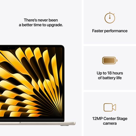 Apple 13" MacBook Air 16GB 2TB (M4, 10-Core GPU | 16-Core Neural Engine, Starlight) Z1CV000RR, Ram: 16GB, Velicina hard diska: 2TB, Display: od 13-13.9 inch, Color: Starlight, Video adapter: 10-Core GPU | 16-Core Neural Engine, 4 image